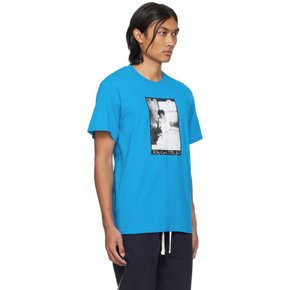 노아 블루 더 큐어 코튼 티셔츠 T205FW23 BLUE