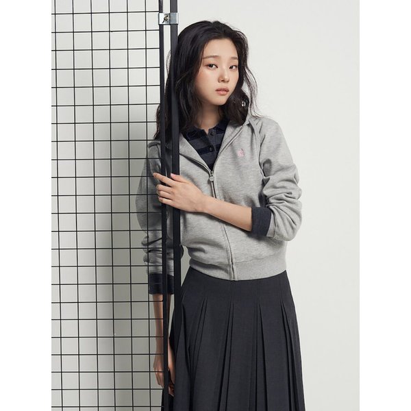 면 혼방 후드 집업  그레이 (BF5841C033)
