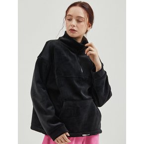 Velvet High Neck Zip-up MTM Black