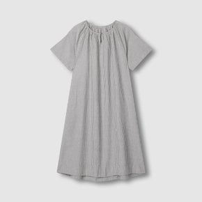 여 코튼 시어서커 반팔 파자마 원피스 (DARK CHARCOAL/ DARK BLUE/ DARK PINK)
