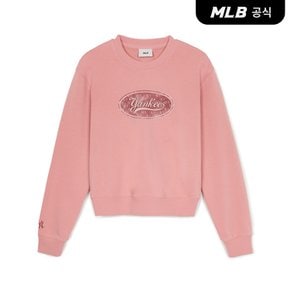 [코리아공식] [MLB] 여성 빈티지 서클 모노그램 크롭 맨투맨 (3 COLOR)