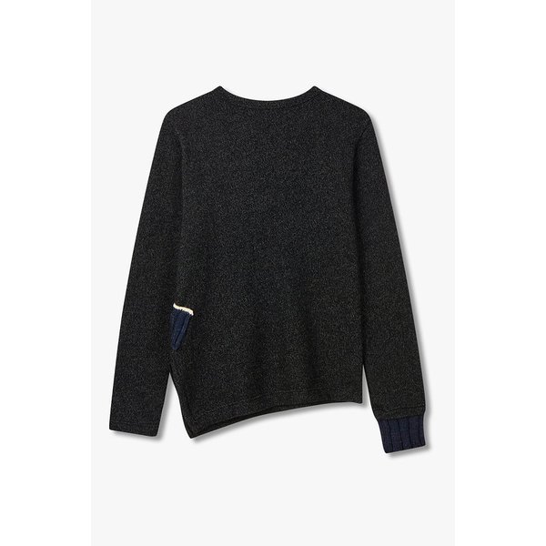 [Y`s]배색 패치 포켓 슬릿 니트 풀오버 6615330203000