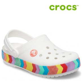 아동 샌들  H12  207007 100 Kids Crocband Chevron Beaded Clog White_P369333425