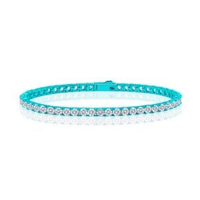 Ice tennis bracelet 3mm ice blue coated (WG) (400025)