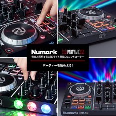 Numark DJ 컨트롤러 휴대용 LED 조명 초보자용 Serato DJ Lite 2채널 스트리밍 제공 Party Mix