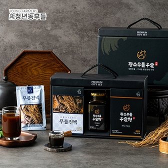  [청년농부들] 황소무릎우슬청 선물세트 2호 (우슬청350g+무릎진액100mlx7포+우슬청스틱10gx40포)