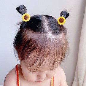 예쁜 꽃 포인트 머리끈 2P 데일리 패션 플라워 헤어끈 (WCD6448)
