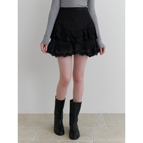 Cheese mini skirt (black)