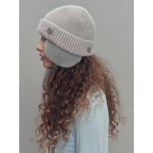 투웨이 이어플랩 비니 투톤믹스 핑크멜란지