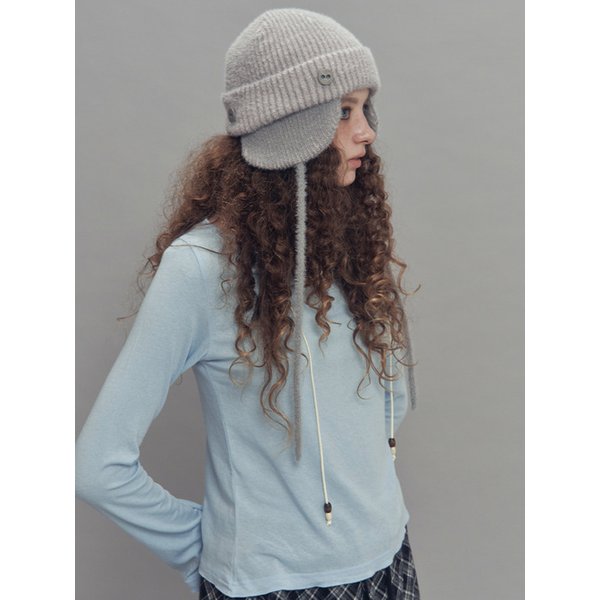 투웨이 이어플랩 비니 투톤믹스 핑크멜란지