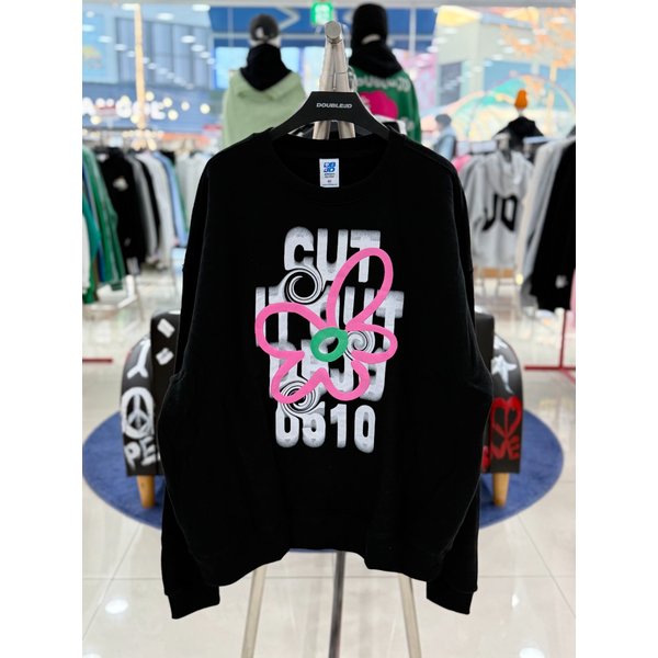 [여주점] 기모,후라이꽃맨투맨 , 블랙JEZK22B18