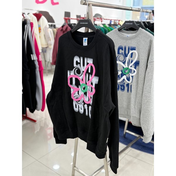 [여주점] 기모,후라이꽃맨투맨 , 블랙JEZK22B18