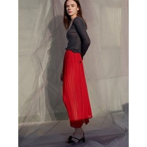 Four Season Pleats Chiffon Skrit_Red