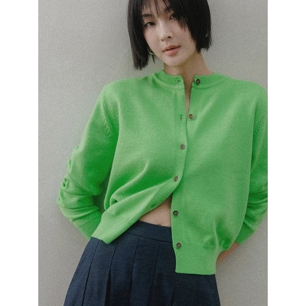 [단독] 백라벨 솔리드 가디건(네온라임)