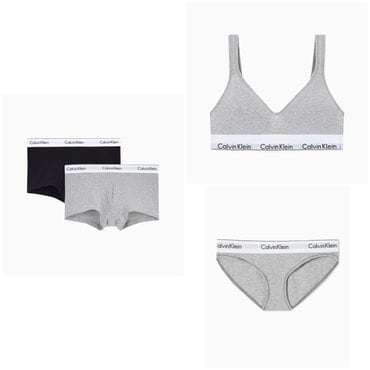 Calvin Klein Underwear (선물포장)CK  모던 코튼 스쿱백  세트+남성 2PK 드로즈 커플 SET(QF5490F3787AD020/NB3985UJH)