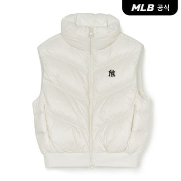 MLB [코리아공식] 여성 바시티 유광 중량 패딩조끼 NY (Cream)