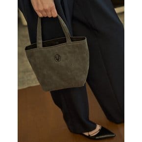 Suede tote bag_ Grey