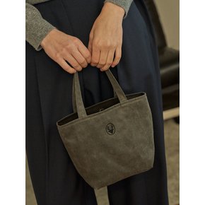 Suede tote bag_ Grey