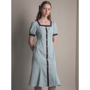 WED A-line pull over rose button dress