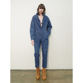 High-Neck Denim-Cotton Jumpsuit(UNISEX)_UTP-SJ11