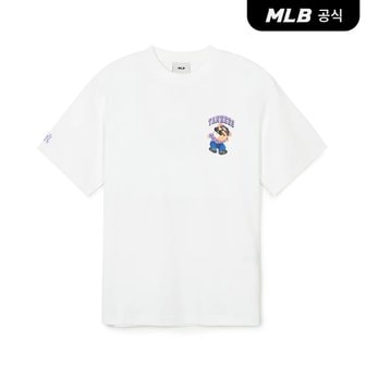 MLB [코리아공식]바시티 메가베어 오버핏 반팔 티셔츠 NY (Ivory)