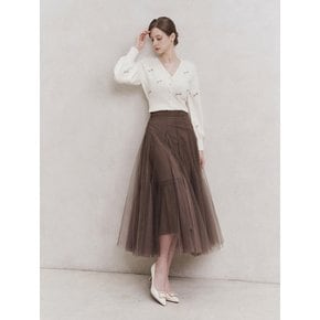 Etoile Banding Sha Skirt (Brown)