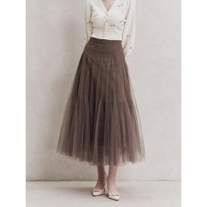 Etoile Banding Sha Skirt (Brown)