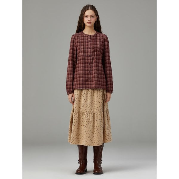 [KiiiKiii PICK] A라인 패턴 코듀로이 스커트_T258MSK241W