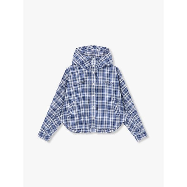 [리오더, STELLAR LEUNA] 체크 후디 셔츠_블루 71162602C1