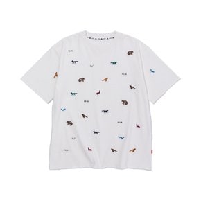 PRM 워시 EMB 티 ANIMAL WHITE