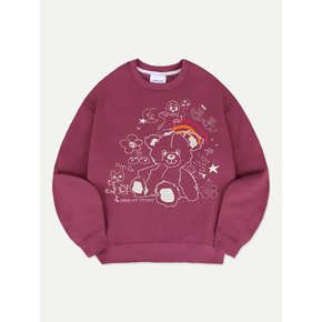 Rainbow bear Sweatshirt AMM1222 (Purple)