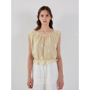 AR_Embroidered sleeveless top_YELLOW