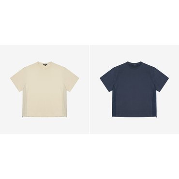 파렌하이트 [FAHREN] 25S/S 우븐 믹스 반팔 티셔츠( FKIBD3308)