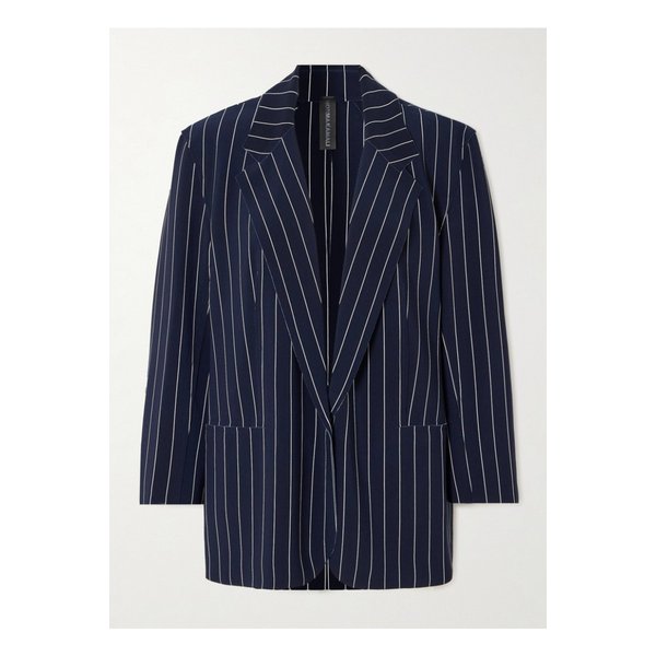 노마카말리 오버사이즈 핀스트라이프 스트레치 저지 블레이저 네이비 1647597338907620
