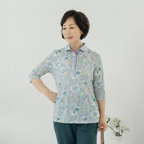 엄마옷 마담4060 티셔츠여름야자반팔-YTE2406080-중년여성의류 50대여성의류