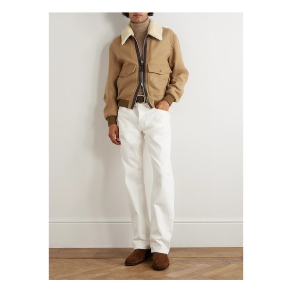 시어링 가죽 트리밍 울 파일럿 재킷 46376663162880893