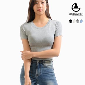 아주쫀쫀한 밀착감 크롭탑 기본티 요가복 oz41