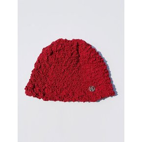 Wrinkle Beanie Hat (Red)