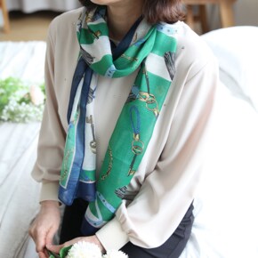 A42336 벨트패턴 미들 스카프 60대 엄마옷