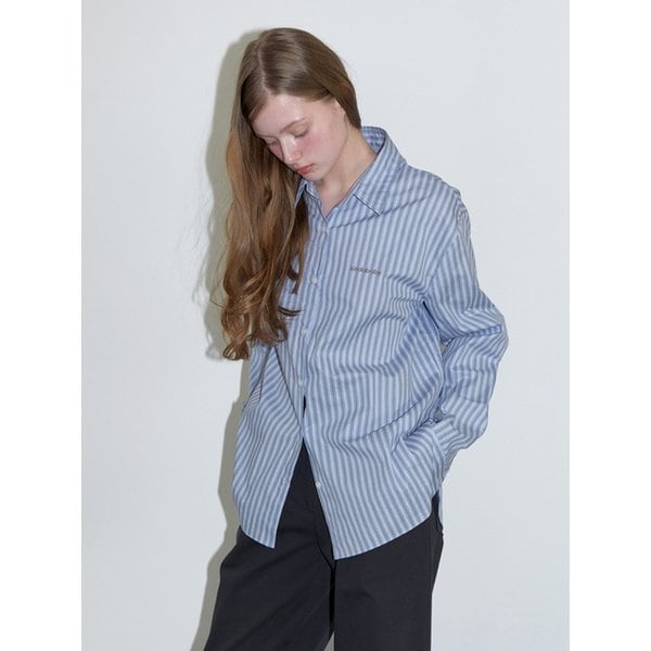 classic logo stripe shirts - sky blue