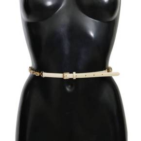 4841686 Dolce  Gabbana Champagne Crystal Embellished Leather Womens Belt