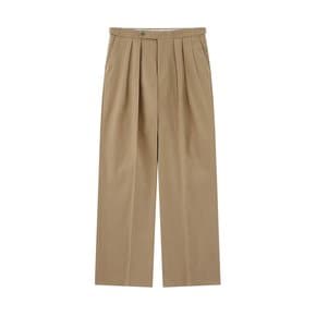 [Easy line] Herringbone cotton Wide Pants (BEIGE)