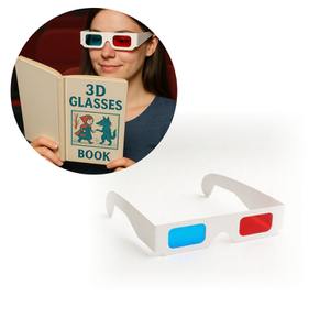 입체 3D 편광 적청 셀로판지 종이 안경 그린 레드 셀로판 글래스 게임 애너글리프 입체북 시청 도구