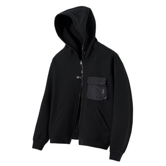 스위브 Edge Slit Pocket Hood Zip up  Black  _P348903075