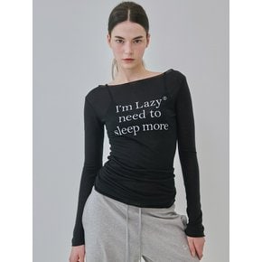 Sleep more sheer boat neck long sleeve t-shirt (Black)