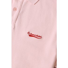 TOUNY - POLO PATCH T-shirt_PINK_LRTA0TS91U (남녀공용)
