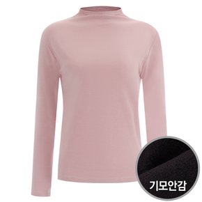 샤인 국산 여성 하프넥 기모 데일리 이너 소프트 긴팔 반폴라 티셔츠 DAI-WSH-1735-핑크