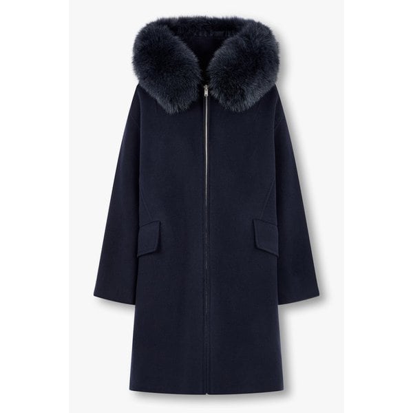 울 블렌드 퍼 후디드 코트 7115116101147