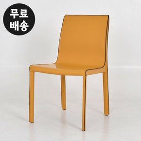 플로 가죽 식탁 의자 카페 체어 북유럽 디자인 까페 CHAIR 가구(옐로우)