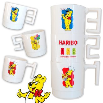  (Haribo) 123 [200ml x 할리보 골드 베어 어린이용 컵 플라스틱 머그 귀여운 칫솔 홀더 3개
